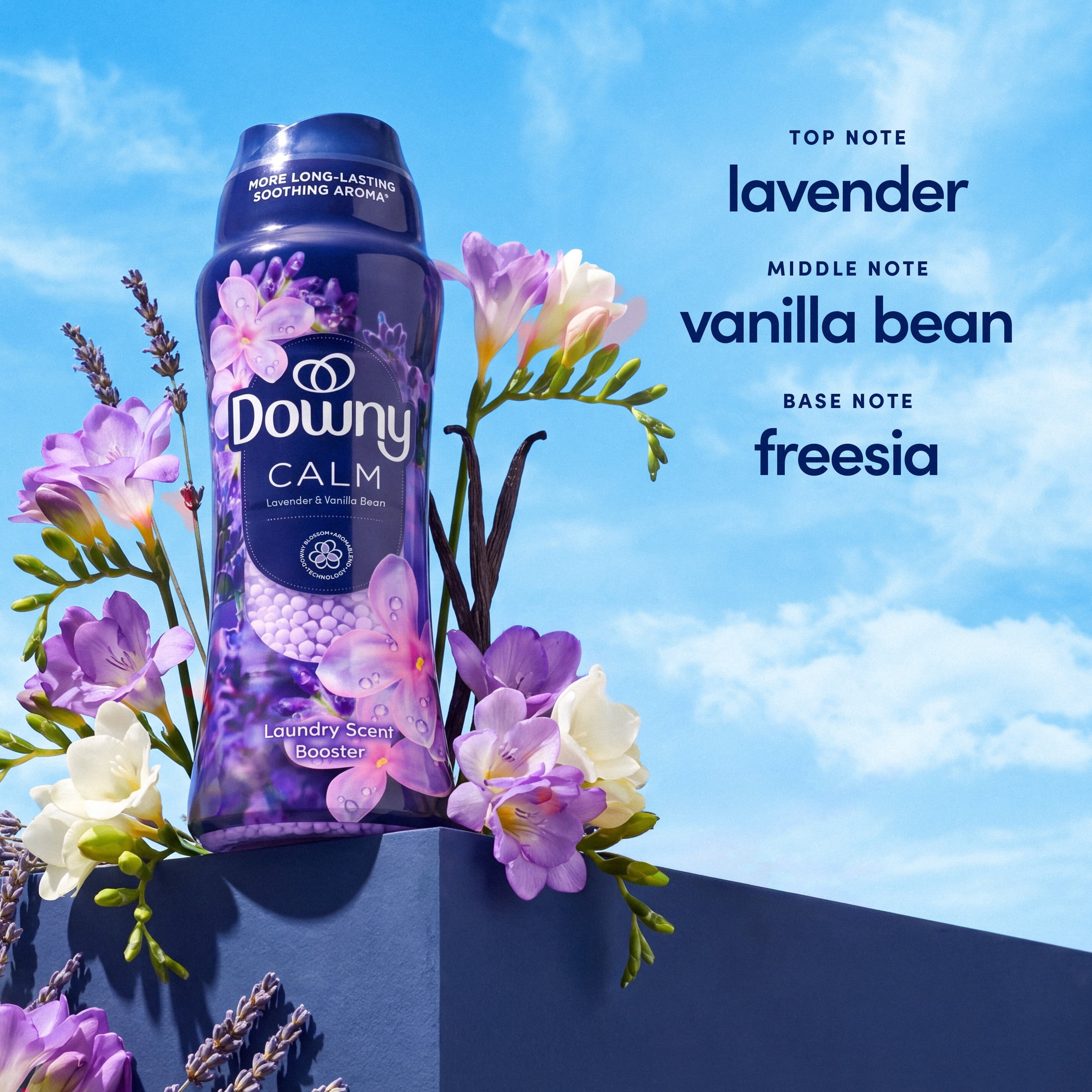 (4 pack) Downy Laundry Scent Beads, In-Wash Scent Booster, Infusions Calm Lavender and Vanilla Bean Scent, 12.2 oz