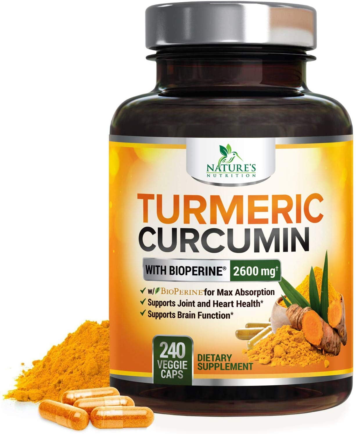 Nature's Nutrition Turmeric Curcumin with Bioperine Black Pepper