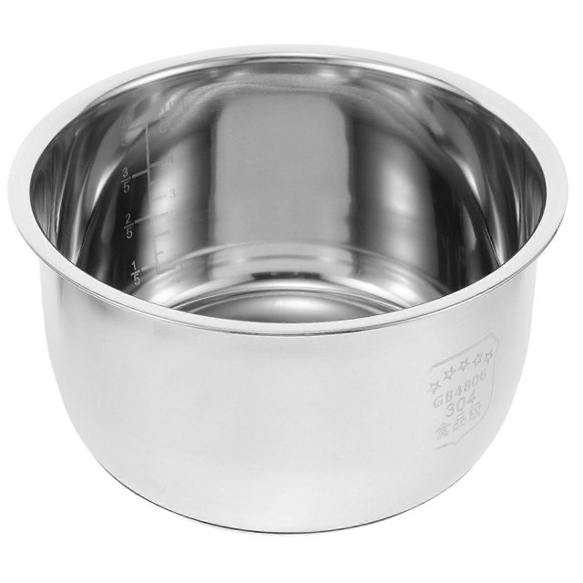 Inner Cooking Pot 3L Metal Rice Cooker Pot Inner Stainless Steel Non Stick Tank Liner Container for Rice Cooker Replacement Accessories
