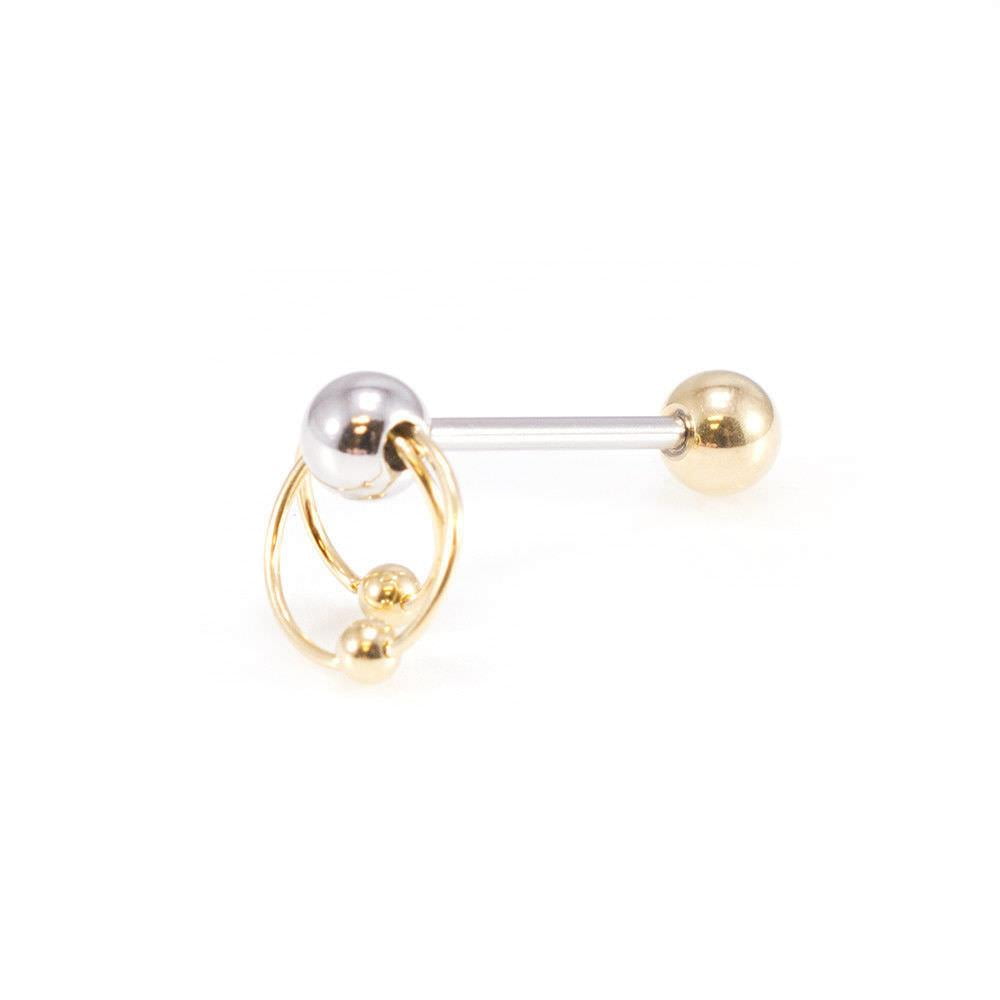 Tongue Ring Male Female Door Knocker Slave 14g 5 8 Surgical Steel