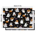 thumbnail image 5 of Black Halloween Ghosts and Pumpkins Summer Placemats Table Placemats Set Of 6-Linen Kitchen Washable Placemats Table Mats 11.8"x17.7" Non-Slip Heat Resistant, 5 of 5