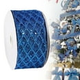 thumbnail image 2 of 1Roll 2.5 Inch Glitter Diamond Mesh Wired Ribbon for Christmas Tree Gift Wrapping Crafts Bows Wreaths Garland Tree Topper Holiday Decor 10 Yards, 2 of 9