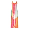 thumbnail image 4 of Wycnly Womens Jumpsuits High Waist Fashion Wide Leg Tank Long Jumpsuits Overalls with Pocket Trendy Geometric Print V-Neck Sleeveless Maxi Summer Rompers Multicolor l, 4 of 7