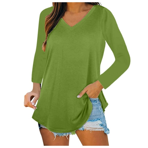 Aayomet Womens Tops Trendy Dressy Casual Long Sleeve Mesh Cold Loose Shoulder Splice Blouses,Green M