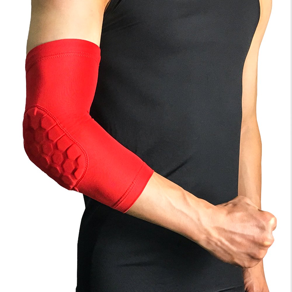 Padded Compression Arm Sleeve Brace Antislip Anticollision Sports Elbow Support Protector Gear