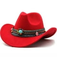 thumbnail image 2 of MUXiin Cowboy Hats for Kids Stylish Kids Fedora Hat Boater Cap With Brim Classic British for Children Boys Girls Western Cowboy Party Suitable for 4 12 Years, 2 of 3
