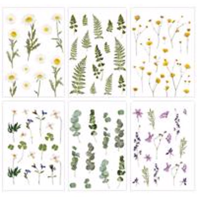VONKY PET Stickers Flower Series Small Fresh Plant Material Handmade Booklet DIY Alien Decorative Stickers