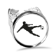 thumbnail image 1 of La silueta de futbol Deportes Futbol Anillo de compromiso de boda de amor ajustable Unbranded M, 1 of 3