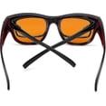 thumbnail image 3 of Anti-Blue Light Blocking Computer Glasses with Amber Lens, Over-Glasses Fit for Sleep Improvement, Black/Red, 3 of 5
