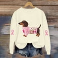 thumbnail image 4 of Jindong Women's Dog Ribbon Breast Cancer Awareness Print Sweatshirt, 4 of 5
