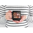 thumbnail image 2 of Distressed Fall Vibes, Retro Groovy Wavy Text Art, Black 11oz Ceramic Mug, 2 of 5