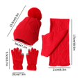 thumbnail image 2 of Weikingp hat and scarf set for women,Women&Men Autumn Winter Warm Cute Wool Hat Scarf Gloves Three Winter Snow Knit Cap Screen Mittens Scarves Sets scarf for women winter winter accessories, 2 of 3