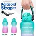 thumbnail image 5 of 64oz Half Gallon Motivational Water Bottle with Time Marker & Straw, BPA-Free Leakproof Sports Jug with 2-in-1 Chug & Straw Lid, Paracord Handle for Travel Gym, 5 of 8