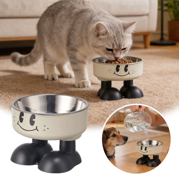 Raised Bowl Stainless Feeding Dish Elevated Dining Station Neck Relief Food Plate Anti Slip Eating Container Pet Diet Supply ,A - One Size