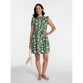 thumbnail image 3 of Time and Tru Women's and Women's Plus Cotton Mini Dress with Flutter Sleeves, Sizes XS-4X, 3 of 6