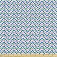 thumbnail image 2 of Ambesonne Herringbone Fabric by the Yard Upholstery, Zigzag Pattern Vintage, 1 Yard, Soft Pink Sea Blue and White, 2 of 5