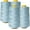 Baby Blue, variant on Decorative Silk inc 4 Pack of 6000 (24,000 Total) Yard Spools Sewing Thread All Purpose 100% Spun Polyester Overlock Cone(Baby Blue)