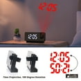 thumbnail image 7 of Projection Alarm Clock, Digital Alarm Clock with 180Rotatable Projector and Clear LED Large Display, USB Charger, 12/24H Time Date Temp Display, Adjustable Brightness Digital Clock for Bedroom, Black, 7 of 7