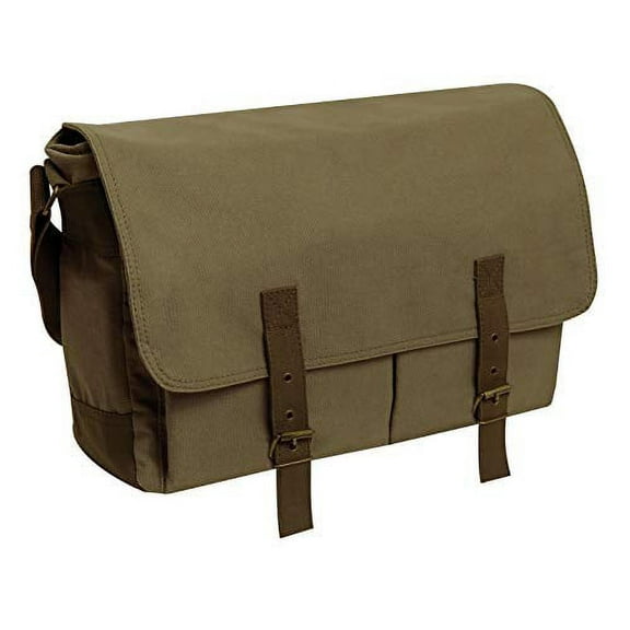 Rothco 19288 Deluxe Vintage Canvas Messenger Bag, Olive Drab