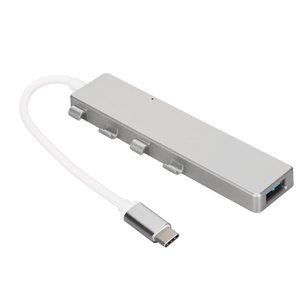 USB C To USB Hub 5 Ports, USB C Hub Multiport Adapter With 1x USB3.0 Port ,3x USB2.0 Ports, 1x USB C Power Port, High Speed, For  OS/OS X// OS