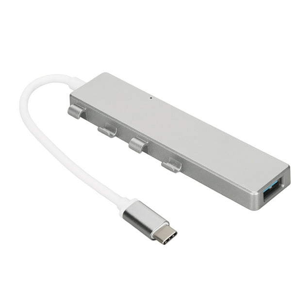 Hub USB C a USB de alta velocidad Bling Bling Plateado 1 puerto USB 3.0 3 puertos USB 2.0 1 puerto de alimentación USB C