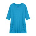 thumbnail image 2 of Bosfbaoi Plus Size Tunic Tops for Women Notched V Neck 3/4 Sleeve Loose Casual Blouse with Side Pockets, 2 of 7