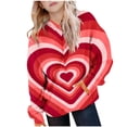 thumbnail image 1 of Sudadera con capucha para niña, para el Día de San Valentín, con estampado de color, de manga larga, informal, deportiva, con capucha, de manga larga, con inserciones en los hombros, blusa de poliéste, 1 of 6