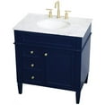 thumbnail image 1 of Pemberly Row Meuble-Lavabo de Salle de Bain Moderne à Dessus en Marbre Simple de 32 Pouces en Bleu, 1 of 16