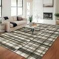 thumbnail image 4 of FairOnly 5'x7'Modern Plaid Area Rug for Living Room Modern Irregular Non Slip Soft Geometric Washable Rug for Kitchen Bedroom Bathroom,Beige Brown, 4 of 7