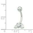 thumbnail image 3 of Primal Gold 10 Karat White Gold with Cubic Zirconia Heart and Angel Wings Belly Dangle, 3 of 4