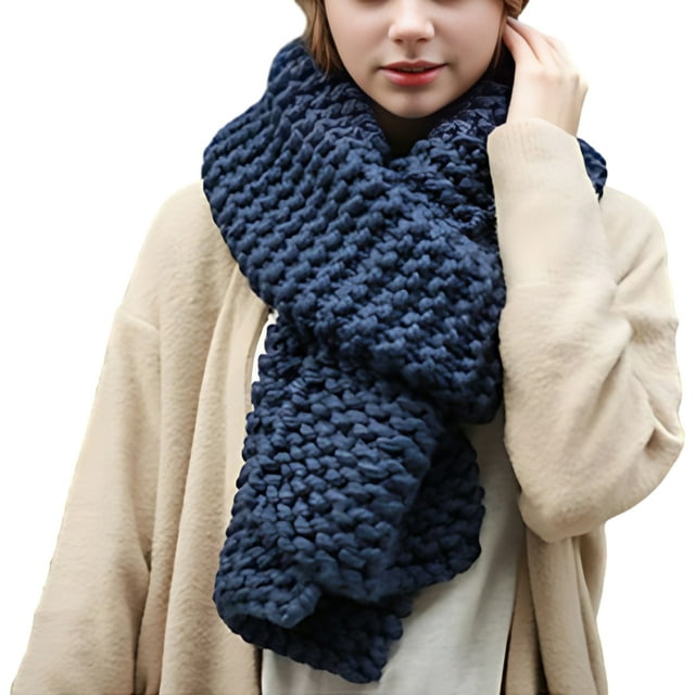 Youkk Warm Winter Scarf Keeping Warm With Fashionable Wide Application Multiple Colors Available Scarves Dark blue