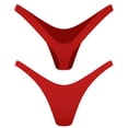 thumbnail image 3 of dPois Culottes String Aguichant pour Femmes en Forme de V - Culottes Bikini Mini à Dos en T pour Fête à la Piscine Privée Rouge G, 3 of 4
