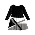 thumbnail image 4 of Abcomgle Cute Dresses for Girls 10-12 Casual A-Line Long Sleeve Tshirt Dress Striped Colorblock Girls Skater Dress Beach Crew Neck Swing Dresses for 4-14t Kids 11-12 Years,Light Gray, 4 of 5