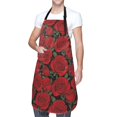 thumbnail image 3 of Uemuo Rose Flowers Pattern Waterproof Apron Adjustable Dishwasher Apron- Apron for Women Men Heavy Duty Work Apron for Dishwashing Chemical Lab, 3 of 9