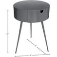 thumbnail image 7 of Pemberly Row Contemporary Transitional Gray Metal Nightstand, 7 of 7