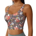 thumbnail image 2 of Goofa Foxes Printed Sports Bras for Women, High Impact Running Bra Workout Crop Tank Tops Longline Sports Bra Push up-Large, 2 of 9