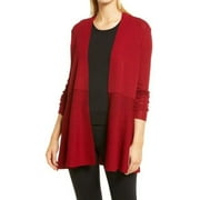 Anne Klein TITIAN RED Monterey Peplum Open Front Cardigan, US X-Small