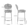 thumbnail image 4 of 29'' H Seat Height Upholstered Bar Stools Set of 2 Faux Leather Counter Dining Stool with Golden Legs Modern Round Kitchen Chairs (Green), 4 of 8