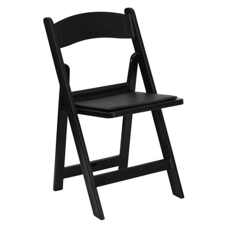 Flash Furniture HERCULES Series 1000 lb. Capacity Resin Folding Chair with Black Vinyl Padded Seat Multiple Colors