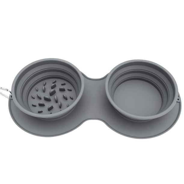 Tazón De Alimentación Para Mascotas Diseño De Doble Tazón Tamaño Ajustable Placa De Alimentación Para Mascotas Plegable Comida Lenta Anti-Asfixia Alimentador Para Mascotas Contenedor De Alimentación Sweethay PT000896-00