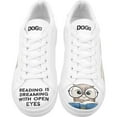 thumbnail image 2 of DOGO White Sneakers for Women - Handmade Women's Fashion Sneakers, Vegan Leather and Unique Design, Comfortable Shoes for Women, Ace Sneakers The Wise Owl, Size 7.5, 2 of 5