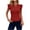 *Red, variant on ClodeEU Women's Crew Neck Ruffle Cap Sleeve T-Shirt,Fitted Ribbed Knit Basic Slim Top Army Green,Women's Plus L