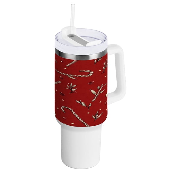 Water Bottle Insulated Tumblers Water Cup Water Jug Coffee Cup Travel Water Bottle Durable and Fashionable Red Christmas Candy Cane