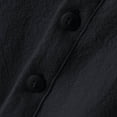 thumbnail image 5 of USNSM Mens Cotton Linen Henley Shirts Long Sleeve Casual Shirt Solid Color Summer Beach Hippie T-Shirt Band Collar Shirt with Pocket Black XXXXL, 5 of 6