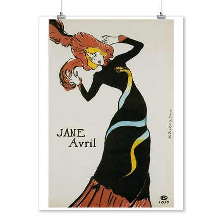 Jane Avril (snake dress) Vintage Poster (artist: Toulouse Lautrec, Henri De) France c. 1899 (9x12 Art Print, Wall Decor Travel Poster)