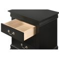 thumbnail image 4 of Maklaine Contemporary Wood Veneers 3 Dovetailed Drawers Nightstand in Black, 4 of 5