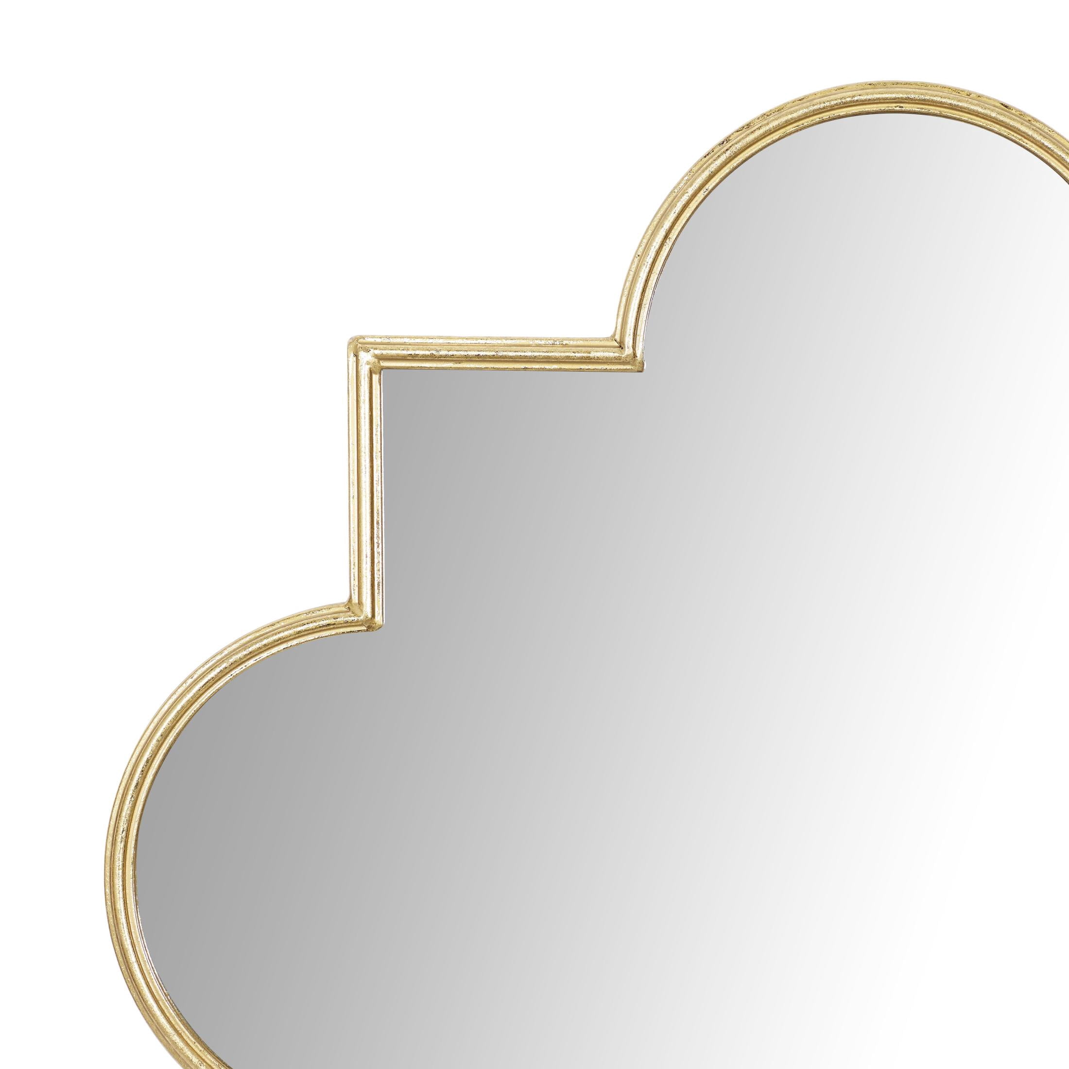 CosmoLiving by Cosmopolitan 34" x 34" Gold Quatrefoil Geometric Wall Mirror