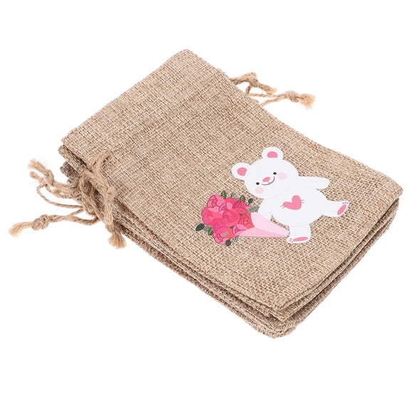 6 PCS Valentines Drawstring Backpack Bags Jewelry Storage Gift