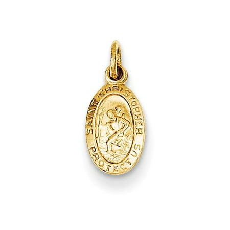 14k Yellow Gold Saint Christopher Medal Charm (0.5in)