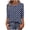 Navy, variant on Women's Polka Dot Button Down 3/4 Sleeve T-Shirt Casual Loose Blouse Round Neck Comfortable Top, Navy 3XL